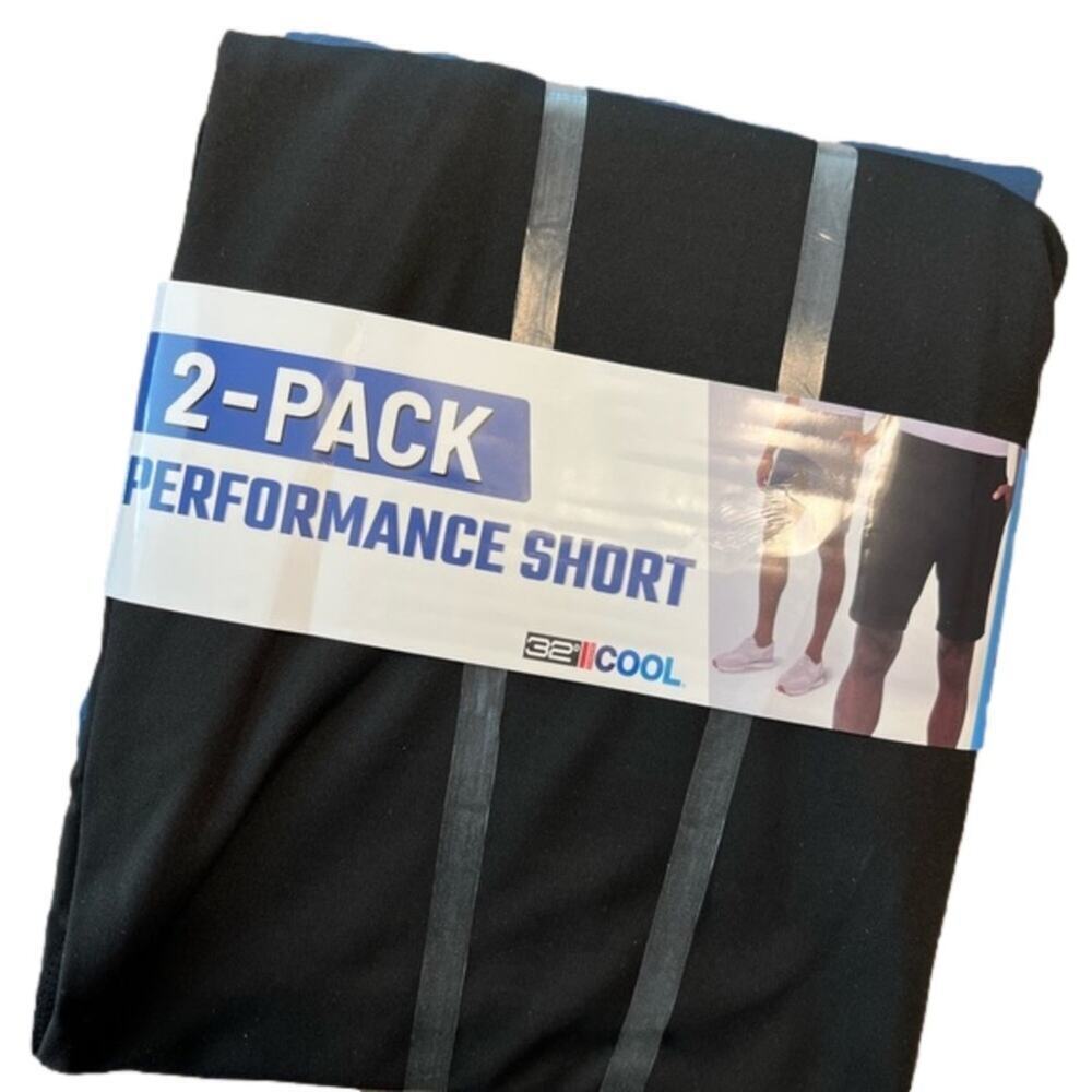 32 Degrees Men's Active Performance Shorts Black Blue Size 3X NWT